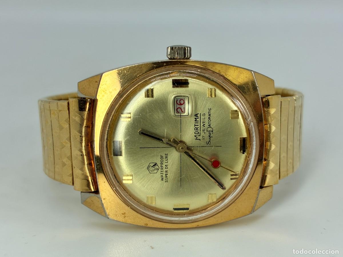 Vintage: Vintage Mortima Gold Tone Mechanical Watch 17 Jewels Date