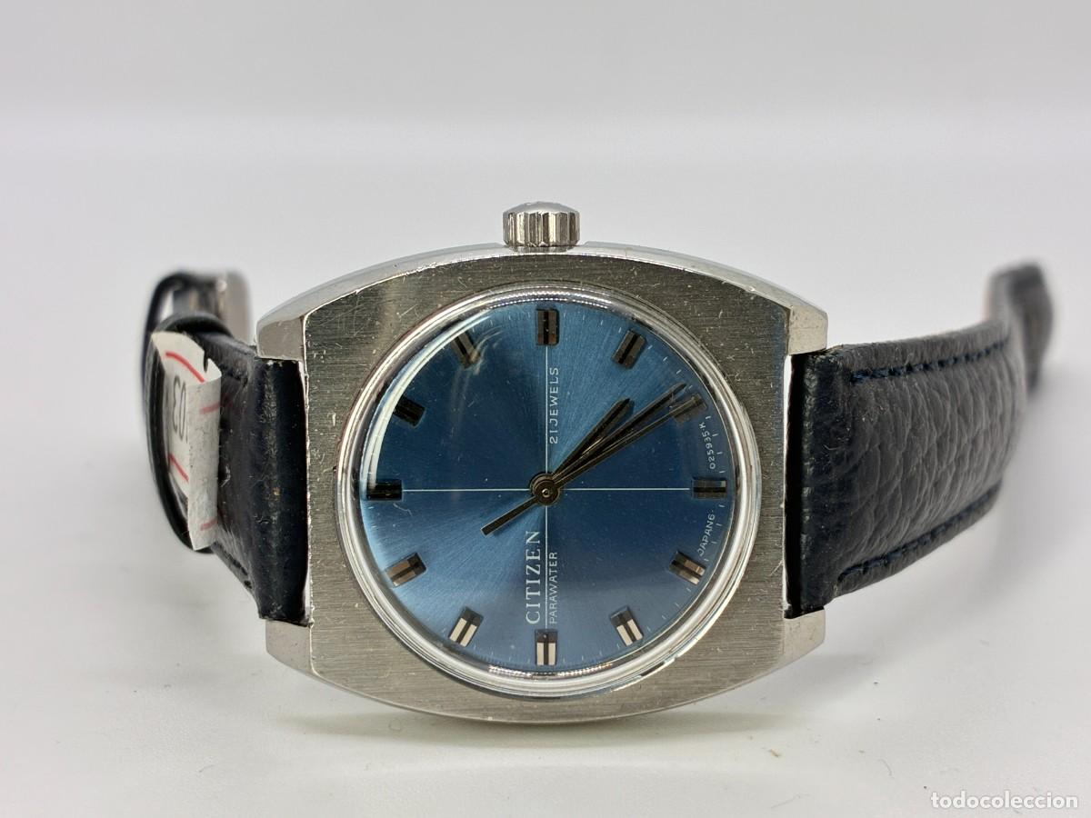 Vintage: Vintage Citizen Parawater Blue Sunburst Dial Manual Watch