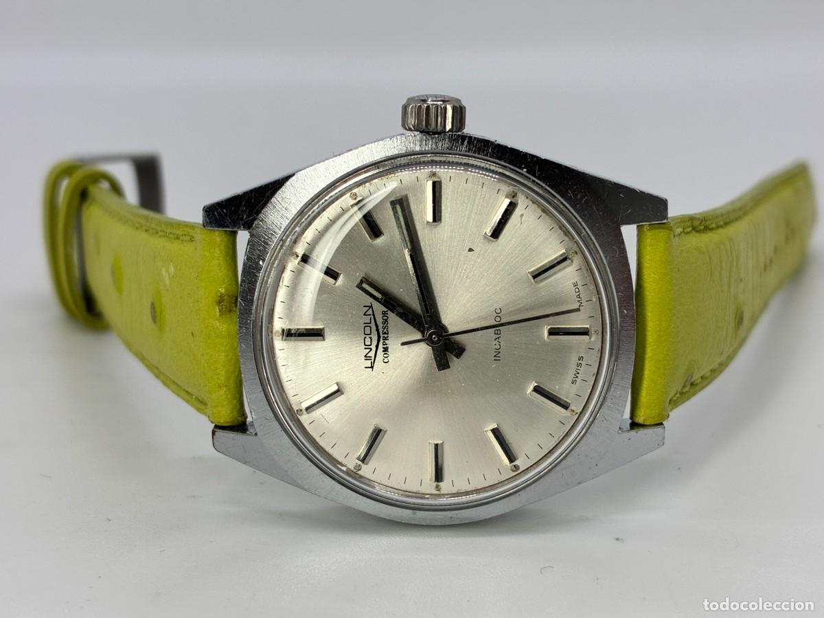 Vintage: Vintage Lincoln Swiss Compressor Watch Lime Strap