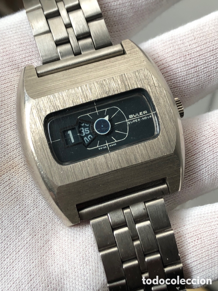 Vintage: Reloj horas saltantes suizo gran tama&ntilde;o