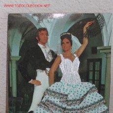 Vintage: LÁMINA / POSTAL / LÁMINA GRANDE SOBRE TABLILLA DE MADERA - CON BORDADOS Y ENCAJES DE TELA.. Lote 26076988
