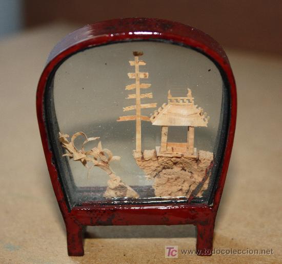 Vintage: Miniatura japonesa hecha en corcho y madera - Foto 1
