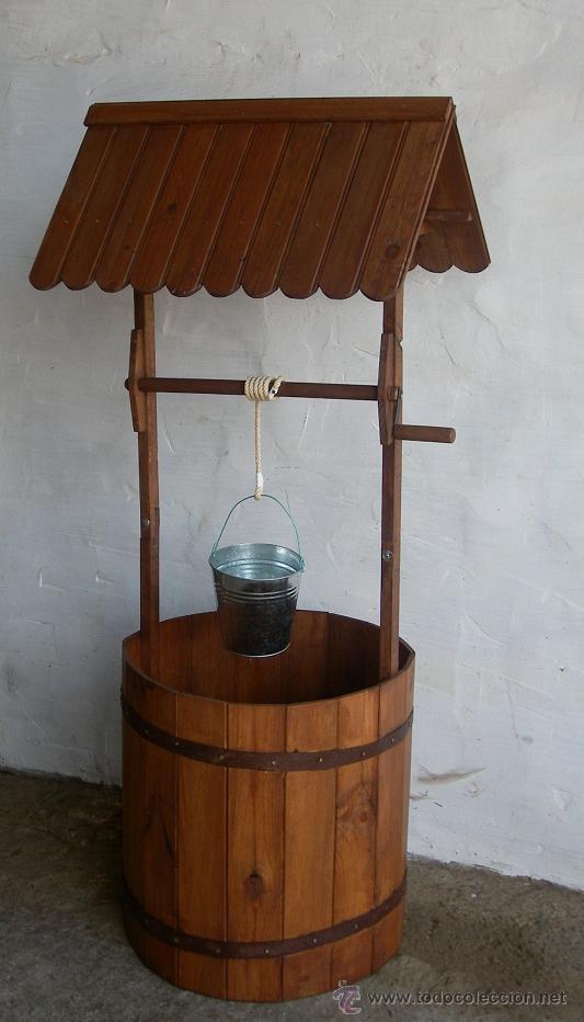 Vintage: pozo de madera jardin,, jard365