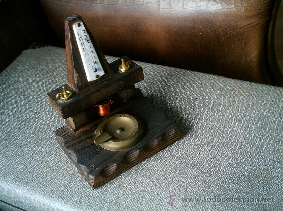 Vintage: CHIMENEA DE MADERA CON TERM&Oacute;METRO Y CENICERO - Foto 4