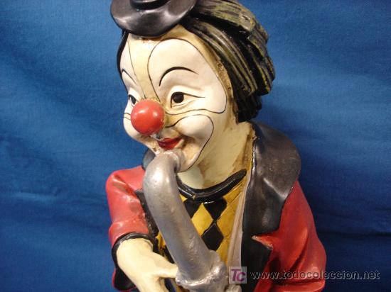 Vintage: ELEGANTE PAYASO TOCANDO EL SAXOF&Oacute;N - Foto 2