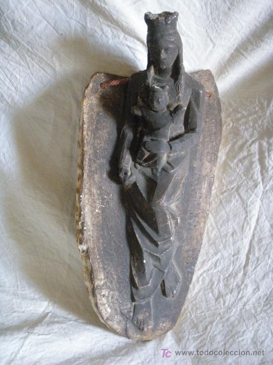 Vintage: PLACA VIRGEN ESCAYOLA DE LOS 60 - Foto 1