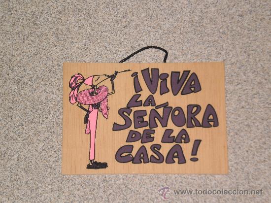 Vintage: TABLILLA GRACIOSA PARA COLGAR , CLASICA DE LOS 80 ( EN MADERA ) .