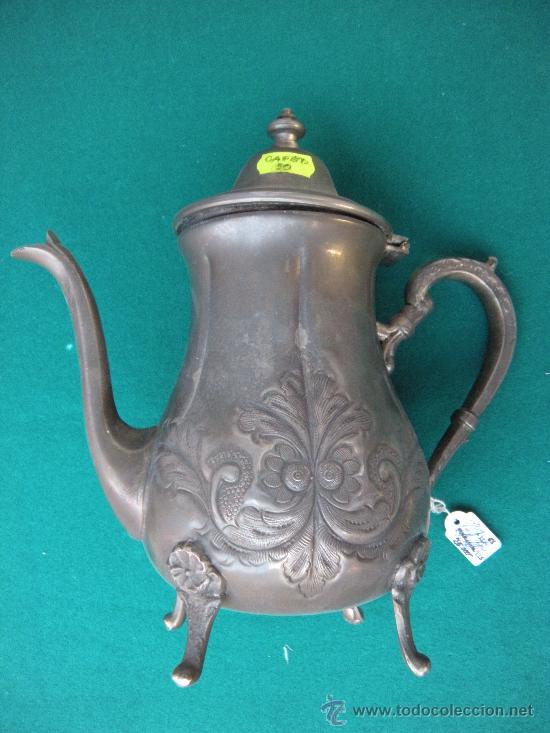 Vintage: CAFETERA TETERA PLATEADA DE ALPACA - Foto 1