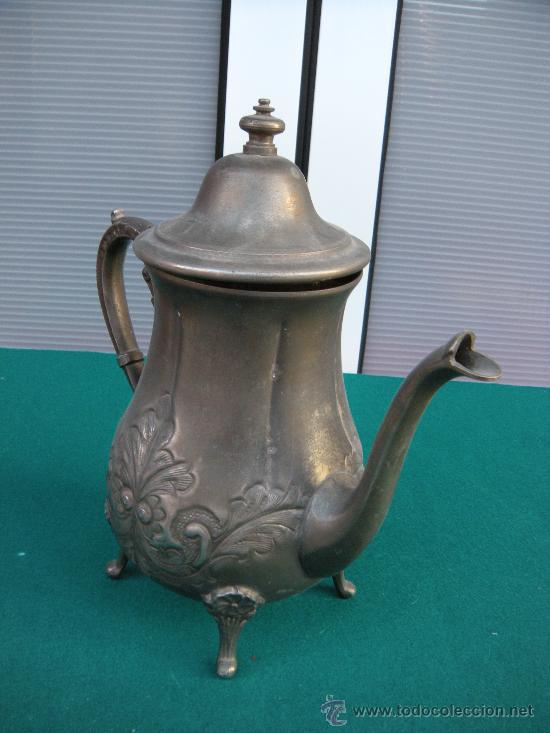 Vintage: CAFETERA TETERA PLATEADA DE ALPACA - Foto 2