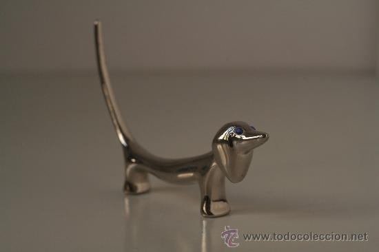 Vintage: Anillero metalico forma perro. - Foto 1