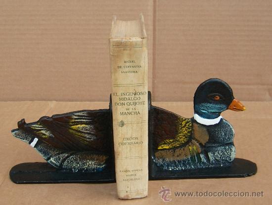 Vintage: sujetalibros de hierro pato - Foto 1