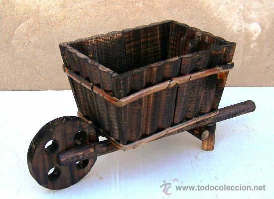 Vintage: carretilla de madera , jardin ,,,jard365