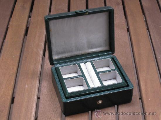 Vintage: PEQUE&Ntilde;O JOYERO EN PIEL VERDE, A&Ntilde;OS 60.