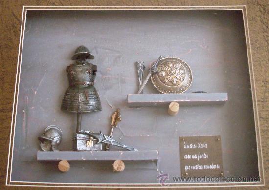 Vintage: Cuadro de tem&aacute;tica caballeresca medieval en 3D o relieve - Foto 9