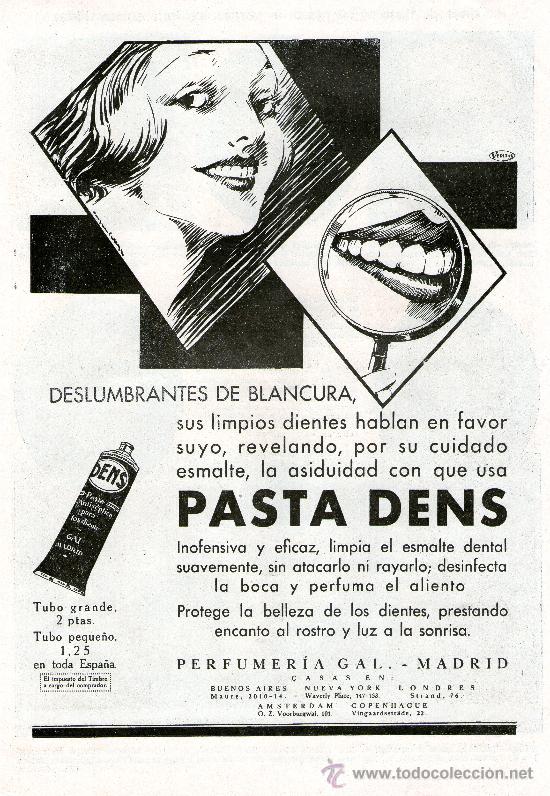 Vintage: CARTEL O ANUNCIO PUBLICIDAD. PASTA DENS MADRID. TAMA&Ntilde;O FOLIO EN PAPEL A&Ntilde;O: 1929 ORIGINAL DE EPOCA