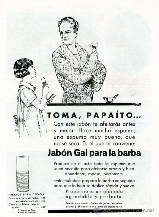 Vintage: CARTEL PUBLICIDAD DE PRENSA. JABON GAL .29x21cm. EN PAPEL. A&Ntilde;O: 1929. ORIGINAL DE EPOCA