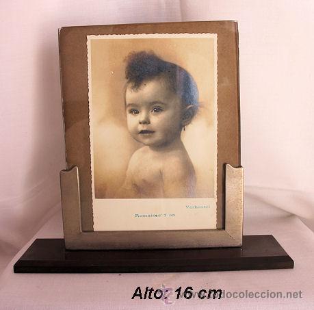 Vintage: PORTAFOTOS ANTIGUO CON FOTO METAL Y BAQUELITA