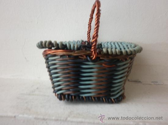 Vintage: PRECIOSA CESTA HECHA CON HILO DE COBRE - Foto 1