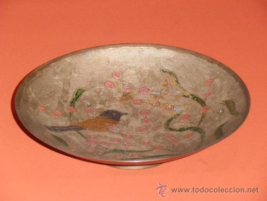 Vintage: FRUTERO DE BRONCE CON DECORACION FLORAL - Foto 3