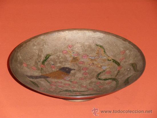 Vintage: FRUTERO DE BRONCE CON DECORACION FLORAL - Foto 4