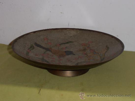 Vintage: FRUTERO DE BRONCE CON DECORACION FLORAL - Foto 6