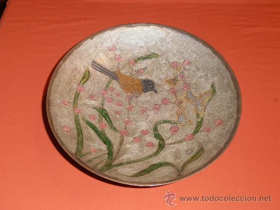 Vintage: FRUTERO DE BRONCE CON DECORACION FLORAL - Foto 7