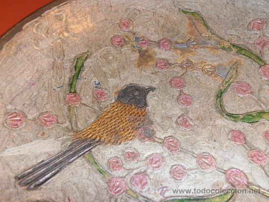 Vintage: FRUTERO DE BRONCE CON DECORACION FLORAL - Foto 8