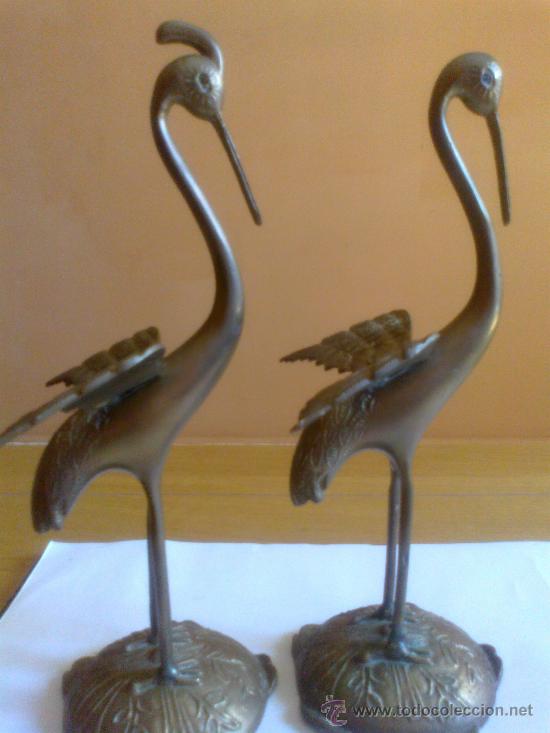 Vintage: DOS FIGURAS DE PAJARO EN METAL - Foto 3