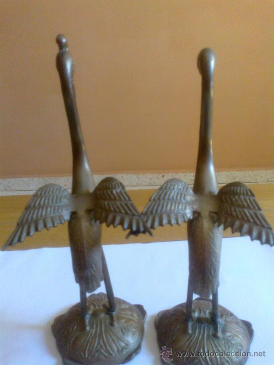 Vintage: DOS FIGURAS DE PAJARO EN METAL - Foto 4
