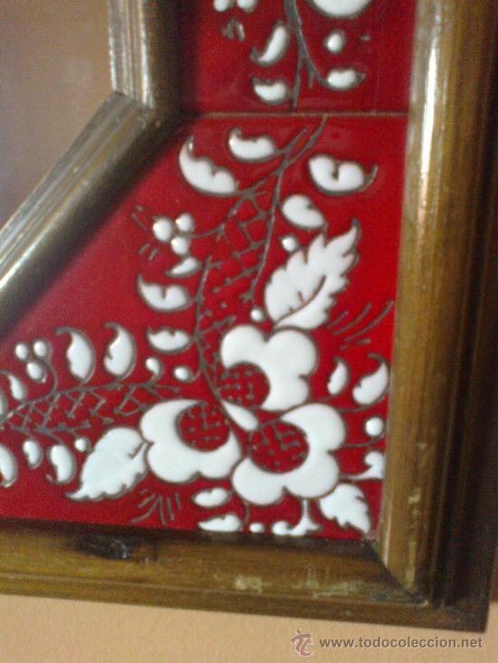 Vintage: ESPEJO EN MADERA Y AZULEJO - Foto 5