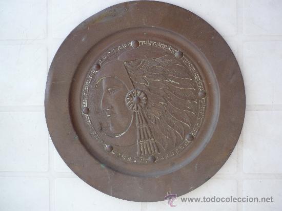 Vintage: PLATO ANTIGUO DE COBRE PARA COLGAR MEJICO 28CM.