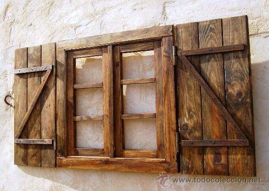 Vintage: ventana porticones o contraventanas oscura con postigos ,,, ven365 -- ve12