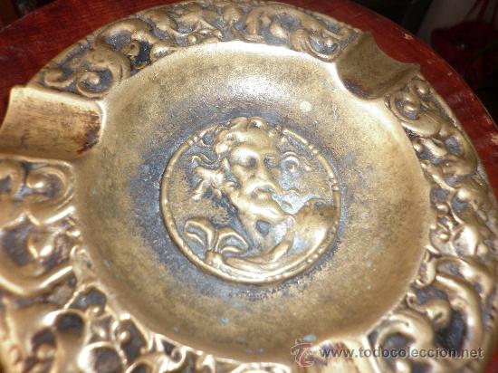 Vintage: ANTIGUO CENICERO DE BRONCE DORADO - Foto 3