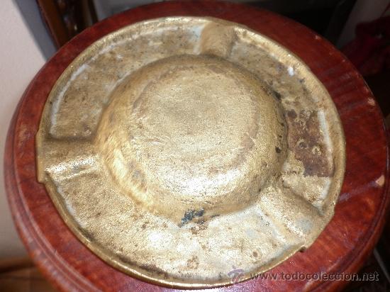 Vintage: ANTIGUO CENICERO DE BRONCE DORADO - Foto 4