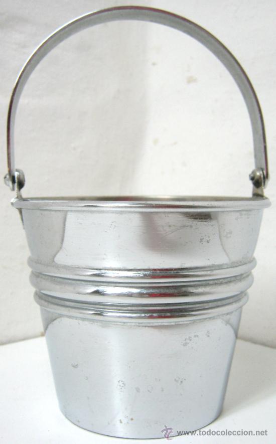 Vintage: antiguo cubo cubitera laton ba&ntilde;ado marca S. Paolo