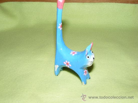 Vintage: BONITO Y ORIGINAL GATO DE MADERA - Foto 1