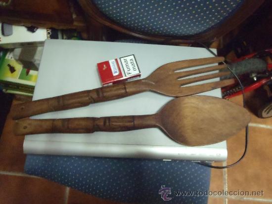 Vintage: CUBIERTOS MADERA - Foto 1