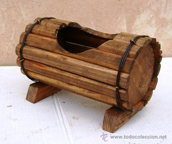 Vintage: macetero de madera tronco, jard365