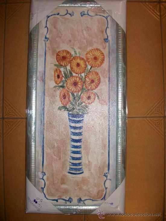 Vintage: CUADRO DUO - JARRON CON FLORES  - 54x25CM