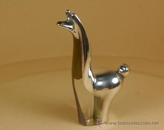 Vintage: LLAMA DE CRISTAL DECORADA CON PLATA Figura Hecha a mano - Original artesan&iacute;a Peruana A&ntilde;os 80