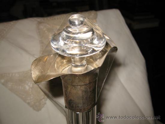 Vintage: ANTIGUA LICORERA CRISTAL TRASPARENTE Y PLATA PUNZONADA, FORMA rectangular - Foto 2