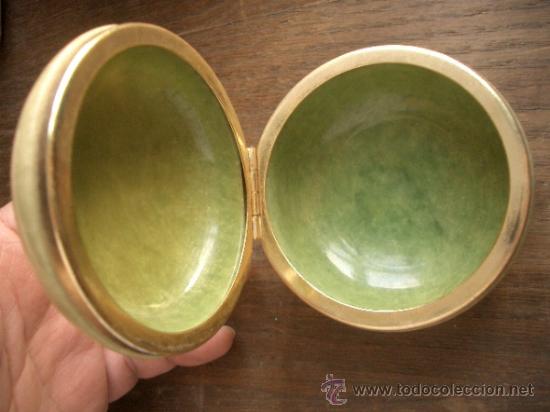 Vintage: Caja de m&aacute;rmol o jade acabado en oro - Foto 5