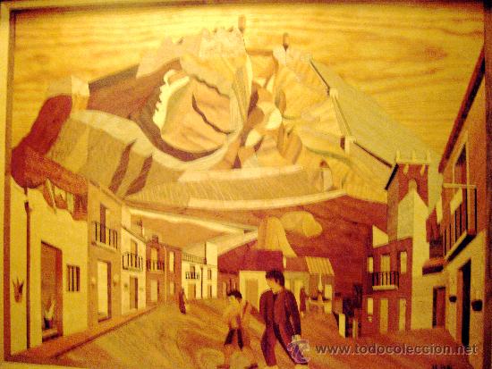 Vintage: ALICANTE. CUADRO DE MARQUETER&Iacute;A. FIRMADO SAORO. 1981