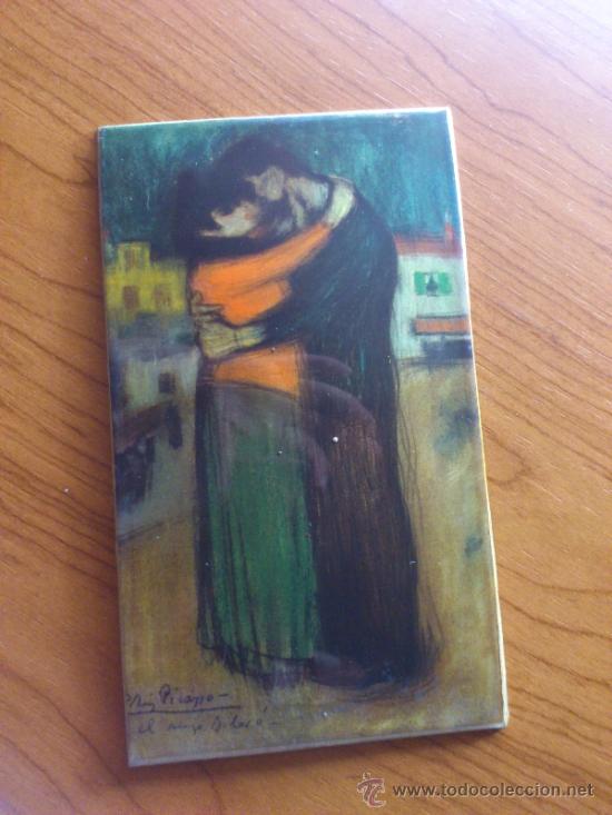 Vintage: Lamina de chapa plastificada ( El abrazo de Picasso )