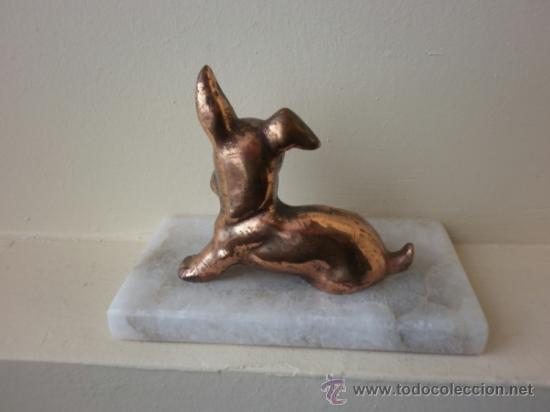 Vintage: PERRO TERRIER DE COBRE SOBRE MARMOL - Foto 4