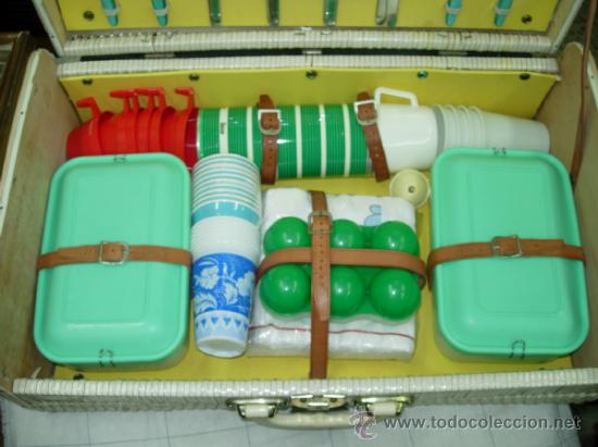 Vintage: Maleta cesta de picnic - Foto 5