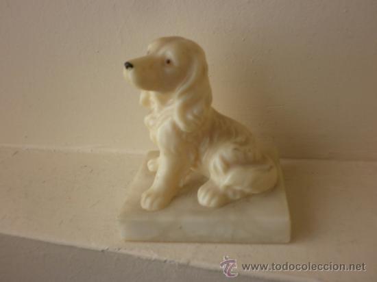 Vintage: FIGURA DE PERRO COCKER SOBRE MARMOL BLANCO A&Ntilde;OS 60
