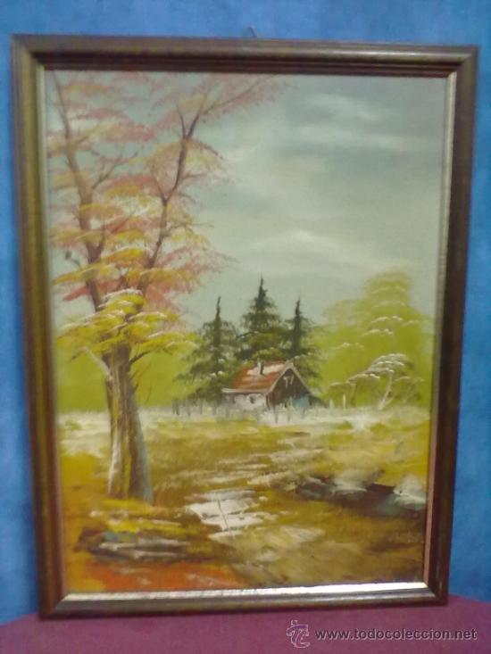 Vintage: PAISAJE OLEO SOBRE CARTON VINTAGE SIN FIRMA