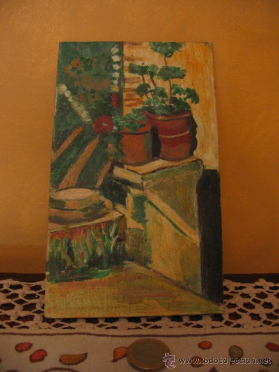 Vintage: Pintura sobre madera.Anonimo. - Foto 2