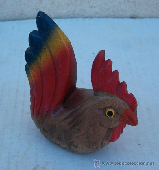 Vintage: gallo de madera silbato, mercado medieval